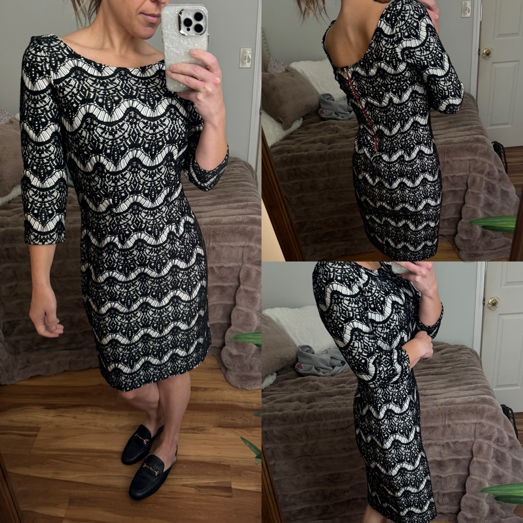 Lilly Pulitzer Nikola Dress S White W/ Black Lace Cocktail Dress